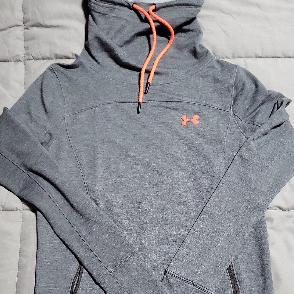 Under Armour Gray Pullover with Neon Pink Highlights
